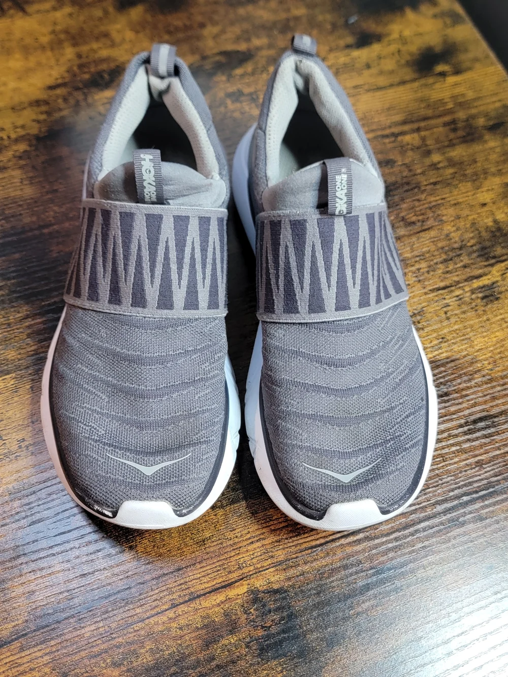 Hoka Hupana Slip- Gray and White Slip On Sneakers - Picture 1 of 8